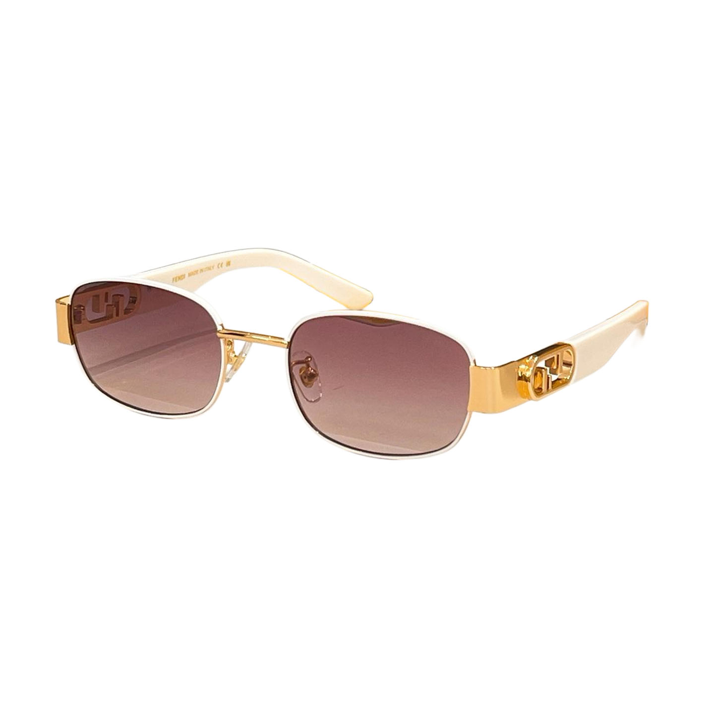 Fendi square frame glasses ivory/leopard/eggplant/pink/brown gold/green color Size 52口21-145