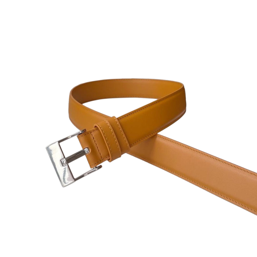 Bottega Veneta Men's Square Buckle Belt In Peru/Blue/Black Smooth Calfskin With Silver/Gold Hardware 35mm - 图片 2