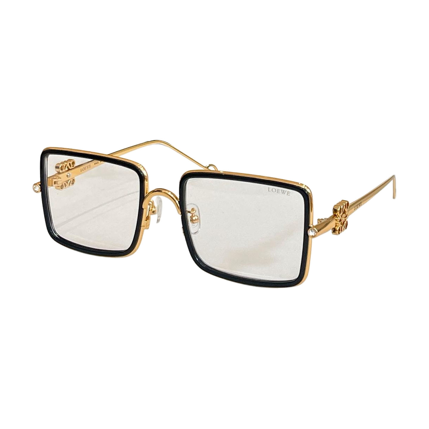 Loewe square frame glasses black gold/black/transparent black/pink/white/green/leopard/blue orange color Size 56口20-145 - 图片 3