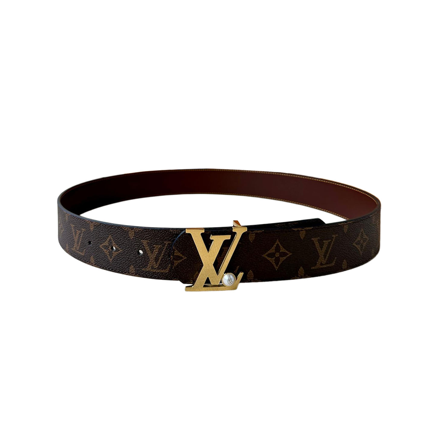 Louis Vuitton Men's Dimension Pearls Reversible Belt In Black/Brown Calfskin And Monogram/Damier Canvas With Gold/Silver Hardware 40mm - 图片 6