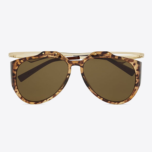 Saint Laurent aviator glasses leopard/ivory/black/brown color Size 55口16-135 - 图片 2