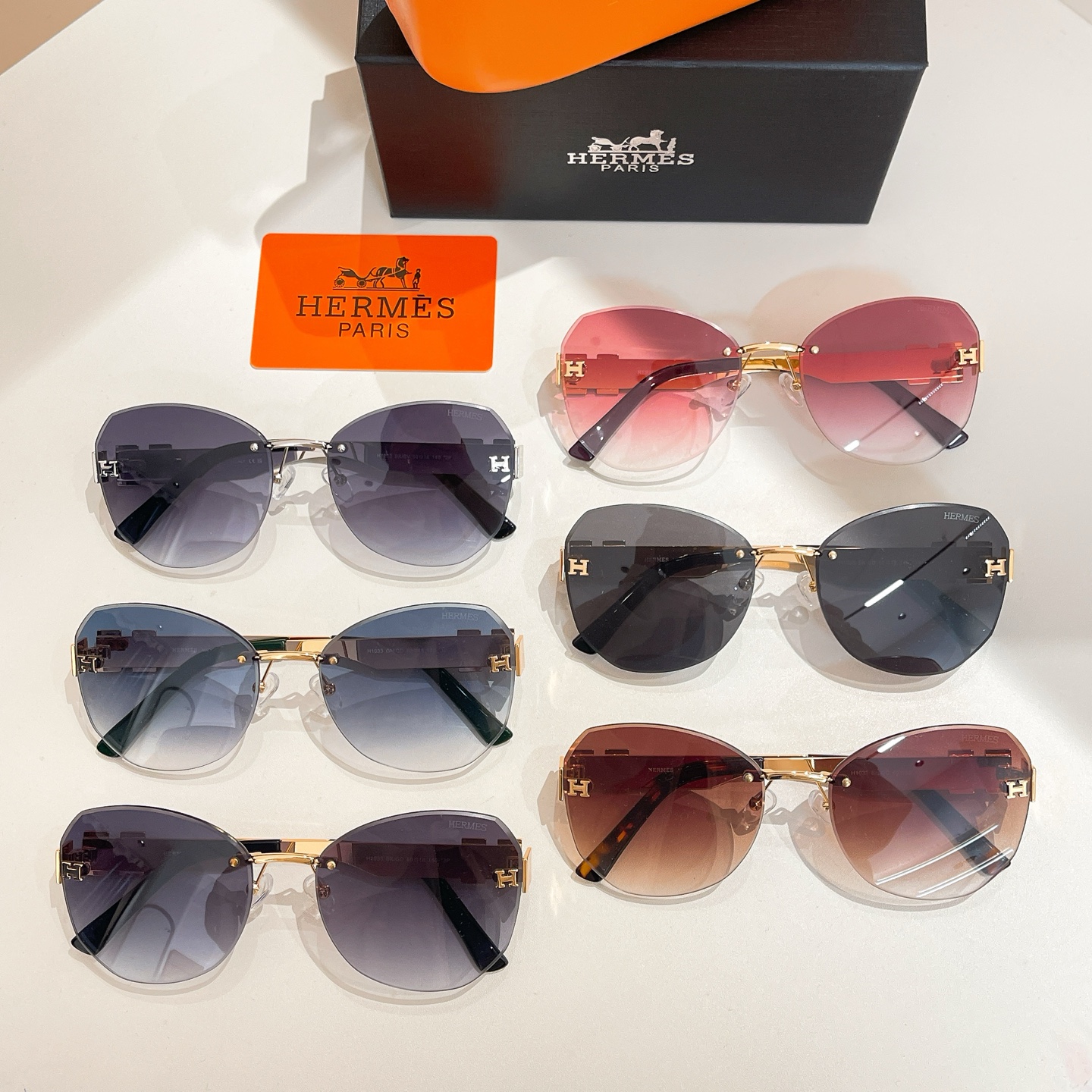Hermès glasses purple gold/purple silver/black gold/brown/red/blue color Size 60口18-140 - 图片 8