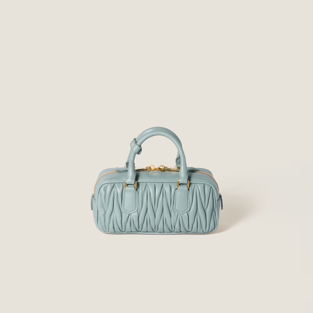 Miu Miu Arcadie matelassé Quilted Lambskin Leather Blue Top-Handle Bags - 图片 2