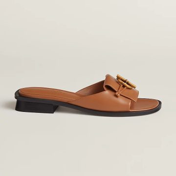 HERMES Isle  Brown Slippers