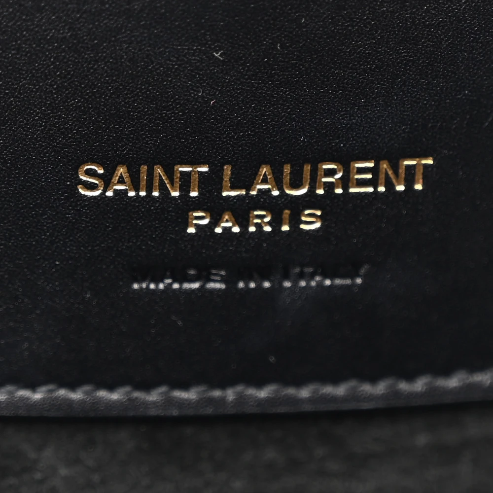 Saint Laurent Medium Le 37 Bucket Bag Black Shiny Calfskin Leather Gold Hardware - 图片 2