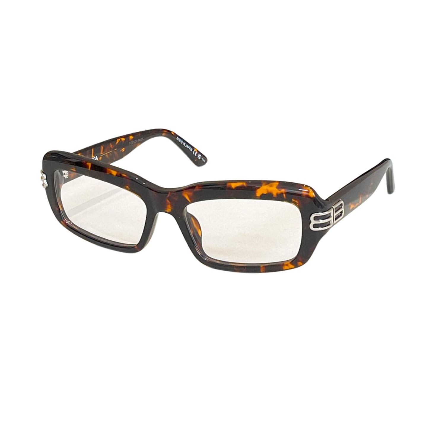 Balenciaga square frame glasses black gold/tawny/leopard/milky white/brown tawny/black/leopard brown/black white color Size 57口18-140 - 图片 3