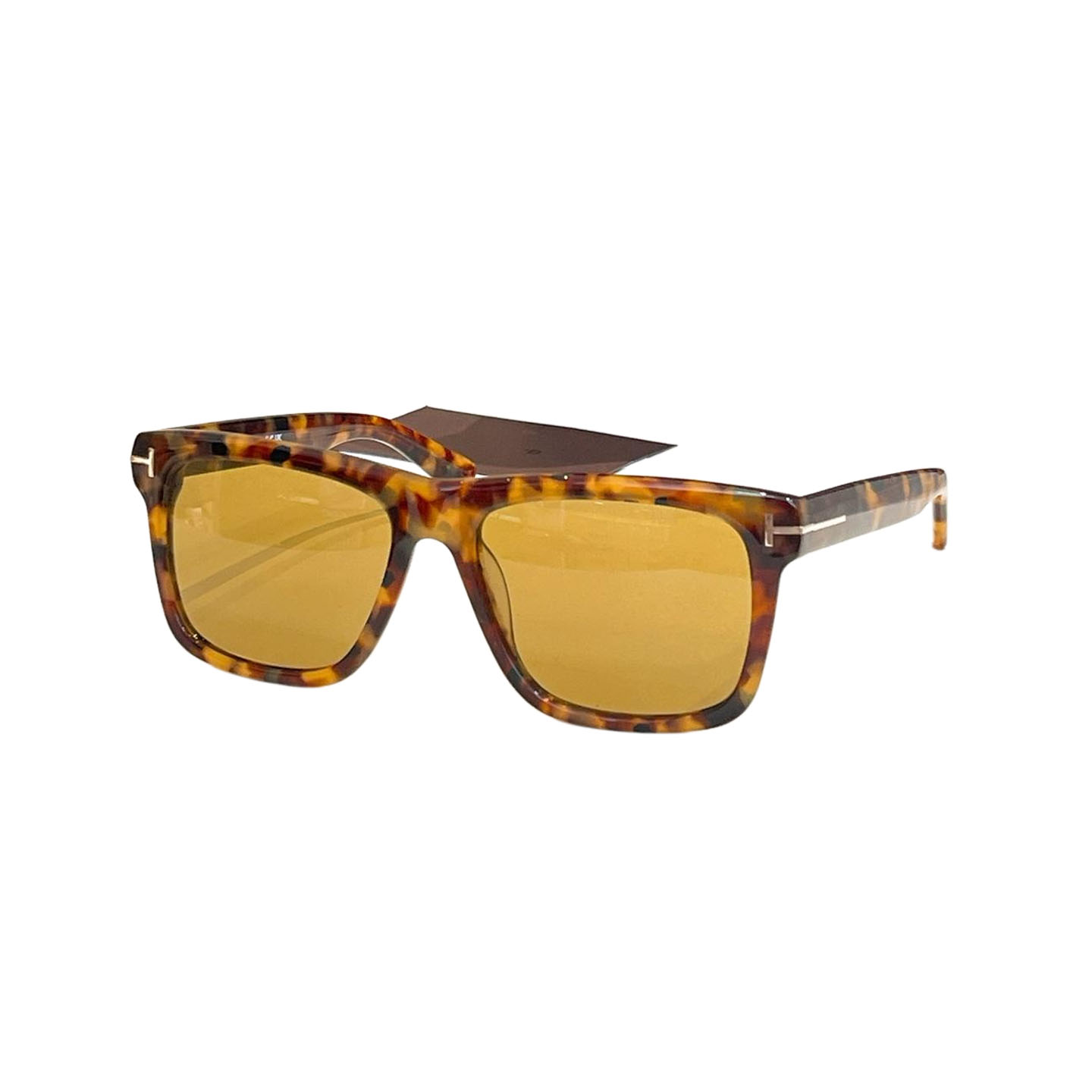 Tom Ford square frame glasses leopard blue/grey/leopard mustard/black/leopard cyan/black tawny/black brown/black orange color Size 58口17-145 - 图片 3