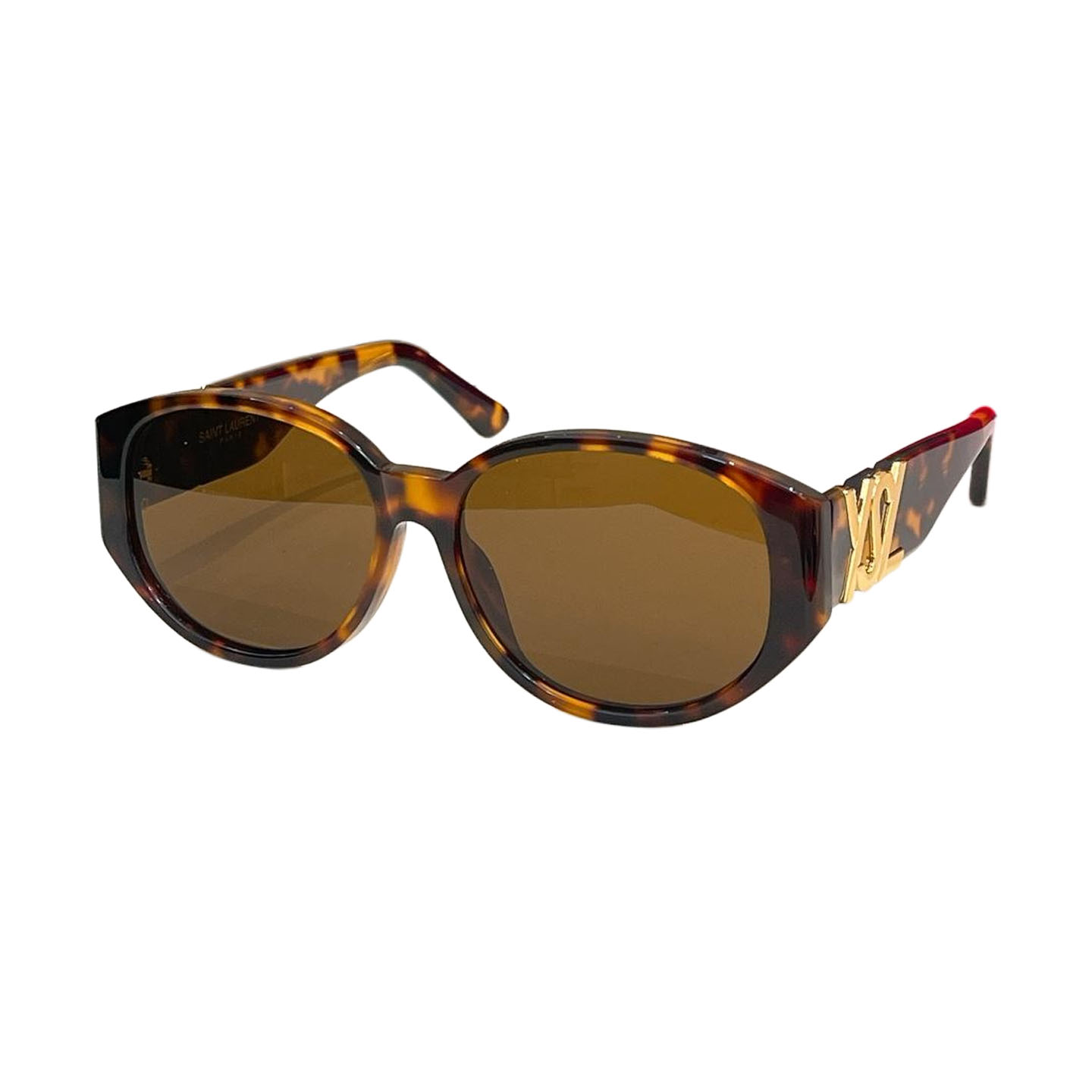 Saint Laurent round frame glasses black/purple/black gold/white/leopard color Size 61口17-145 - 图片 5