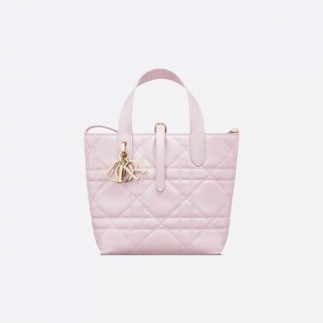 Dior Toujours Vertical Nano Tote Bag In Light Pink/Black/White/Beige Crossbody Bags Calfskin Leather Top-Handle Bags