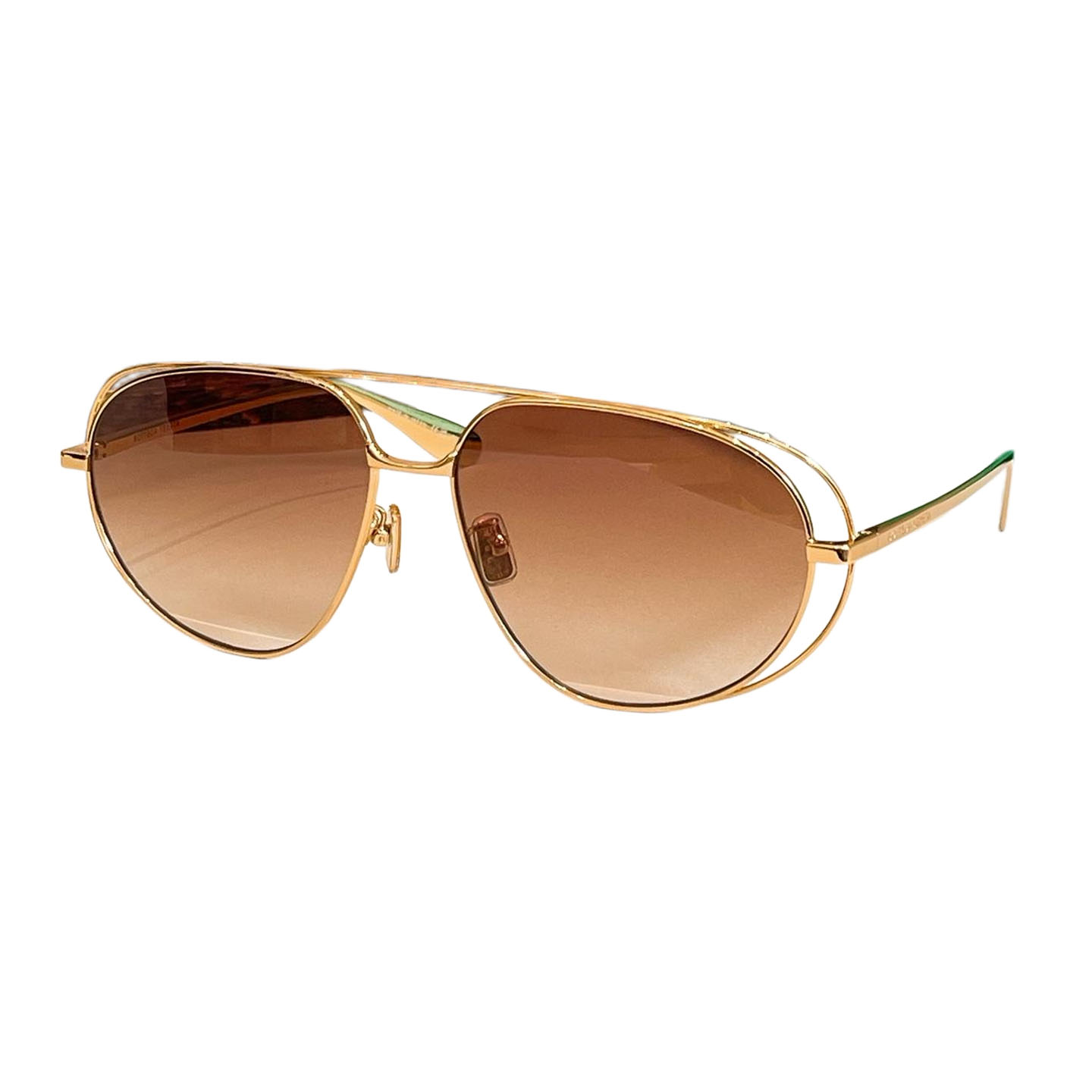 Bottega Veneta Pilot glasses blue/orange/apricot/brown/green/black gold/black silver/black color Size 132口1-120 - 图片 4