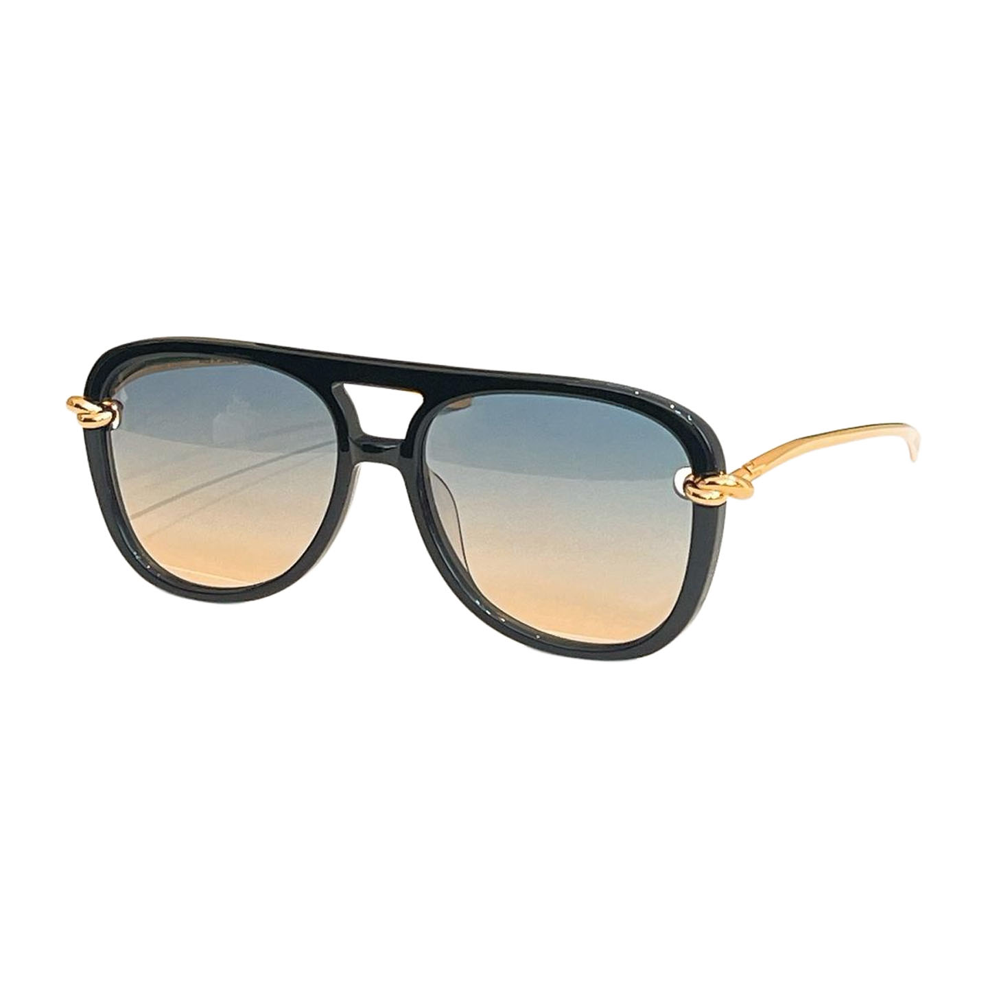 Bottega Veneta Pilot glasses black gold/orange black/brown leopard/rust leopard/white/eggplant/brown red/blue orange color Size 56口16-145 - 图片 9