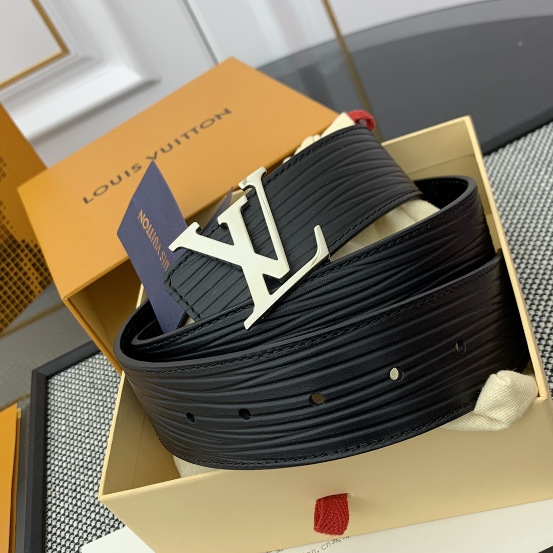 Louis Vuitton Men's Epi Reversible Belt In Black Calfskin With Silver/Black Hardware 40mm - 图片 3