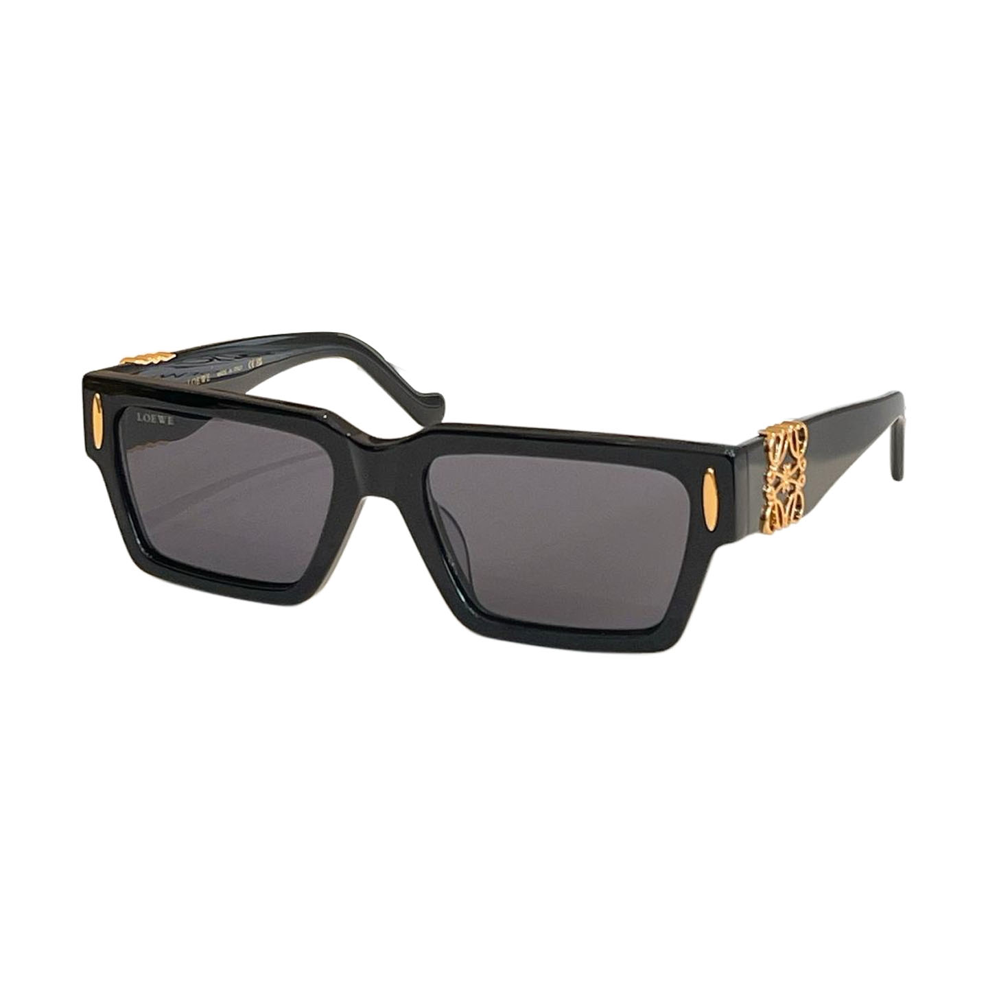 Loewe square frame glasses white/black/black green/black rust/leopard green/leopard brown color Size 56口19-145 - 图片 2