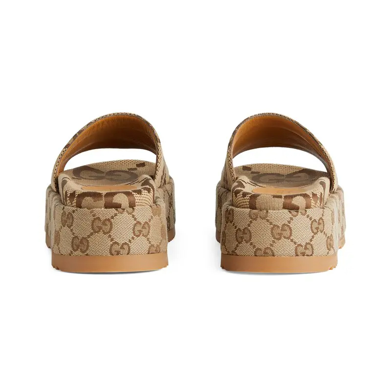 Gucci Wooden color Round Head Platform Slippers - 图片 4