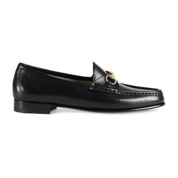 Gucci black horse bit buckle flat bottom Loafers