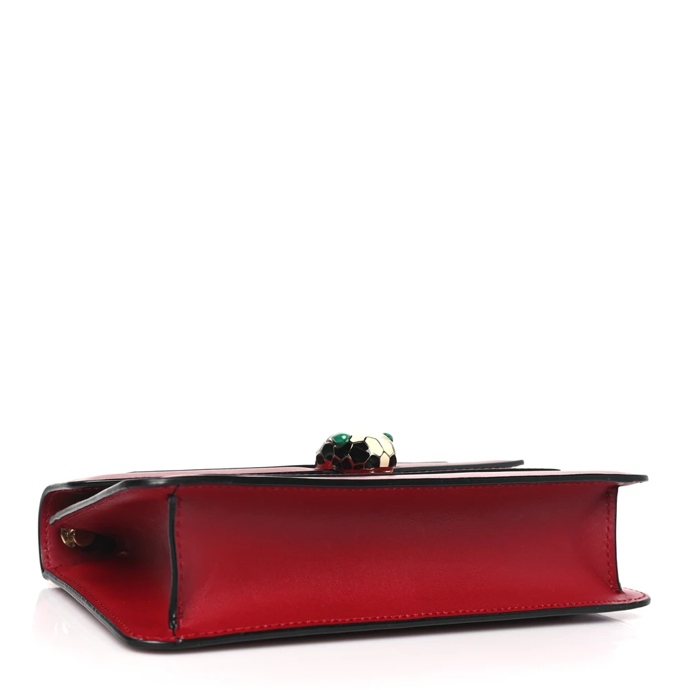 Bvlgari Mini Serpenti Forever Crossbody Bag Ruby Red Calfskin Leather Gold Hardware - 图片 6