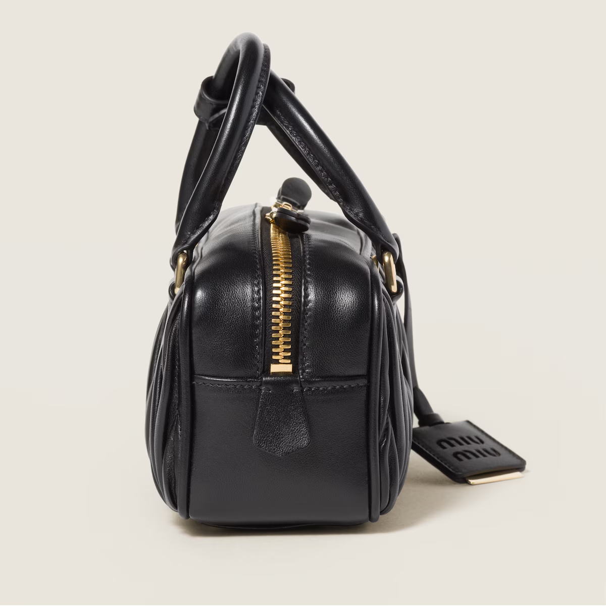 Miu Miu Arcadie matelassé Quilted Lambskin Leather Black Top-Handle Bags - 图片 5