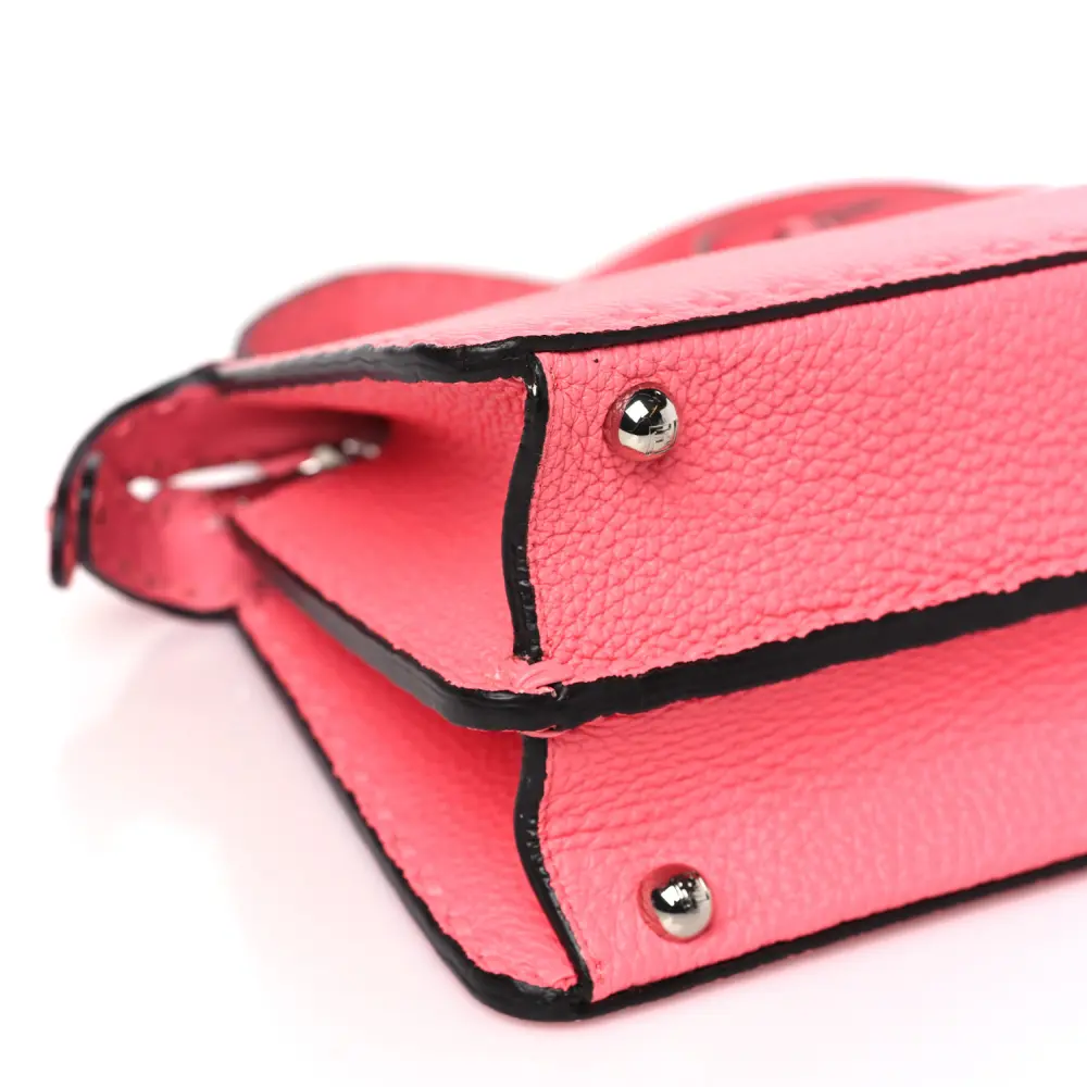Fendi Tape Stitch Small Peekaboo I SEE U Satchel Pink Dalia Cuoio Roma Sellerissima & Nappa Sintetica Leather Silver Hardware - 图片 4