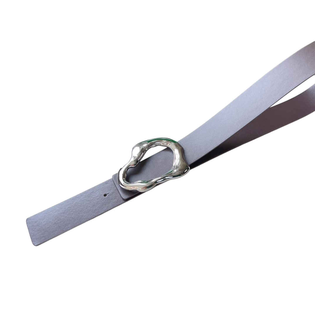 Bottega Veneta Women's Irregular Buckle Adjustable Belt In Coffee/Black/Brown Calfskin With Silver Hardware 40mm - 图片 3