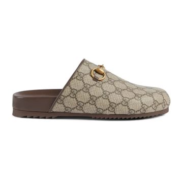 Gucci horseshoe buckle baotou round headed brown slippers