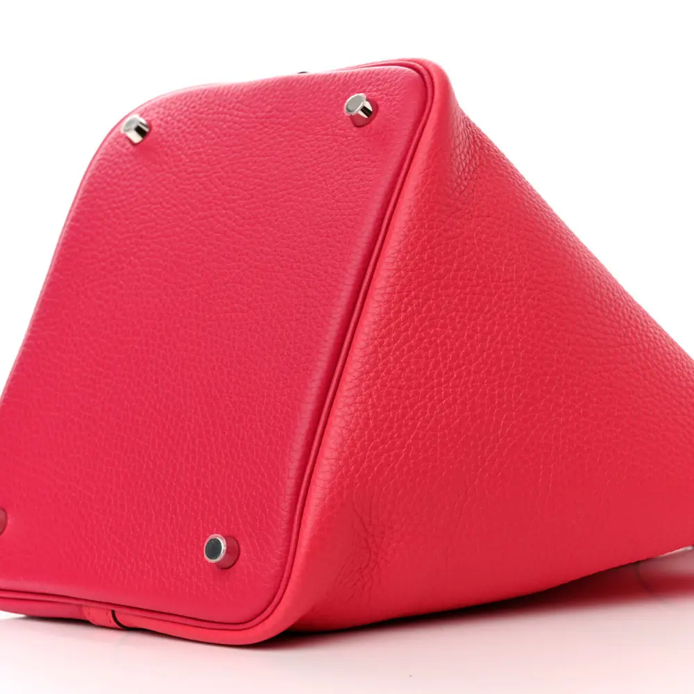 Hermès Casaque Picotin Lock 22 MM Rose Extrême / Rose Mexico / Rouge de Coeur Taurillon Clemence Leather Palladium Silver Hardware - 图片 5