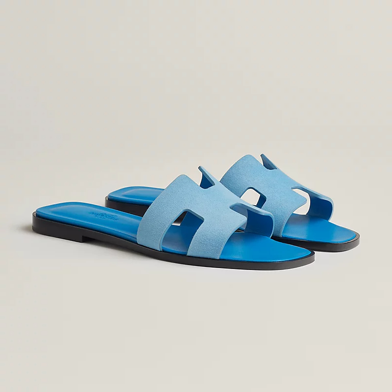HERMES Oran Blue Slippers - 图片 2
