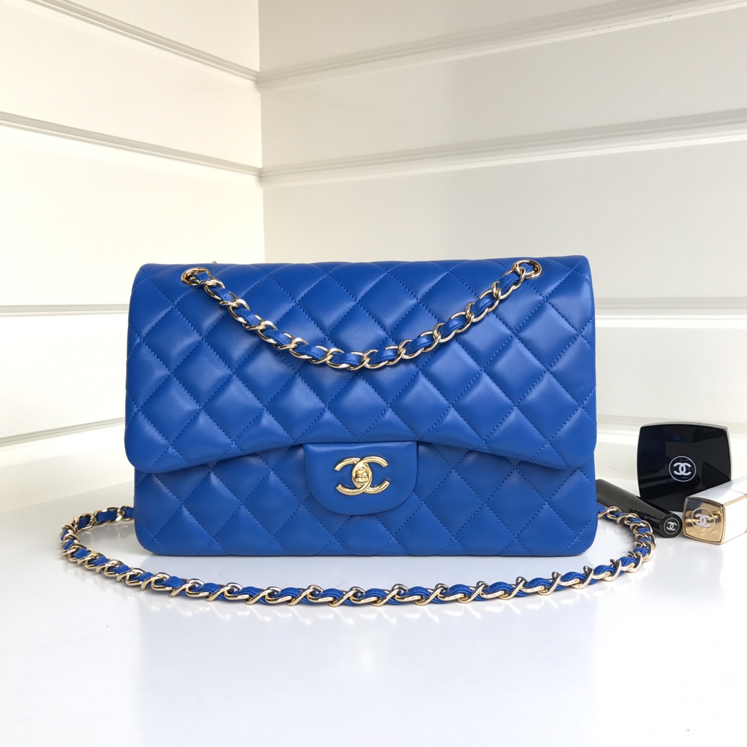 Chanel CF Blue / Navy Blue Quilted Lambskin Leather Crossbody Bags - 图片 5