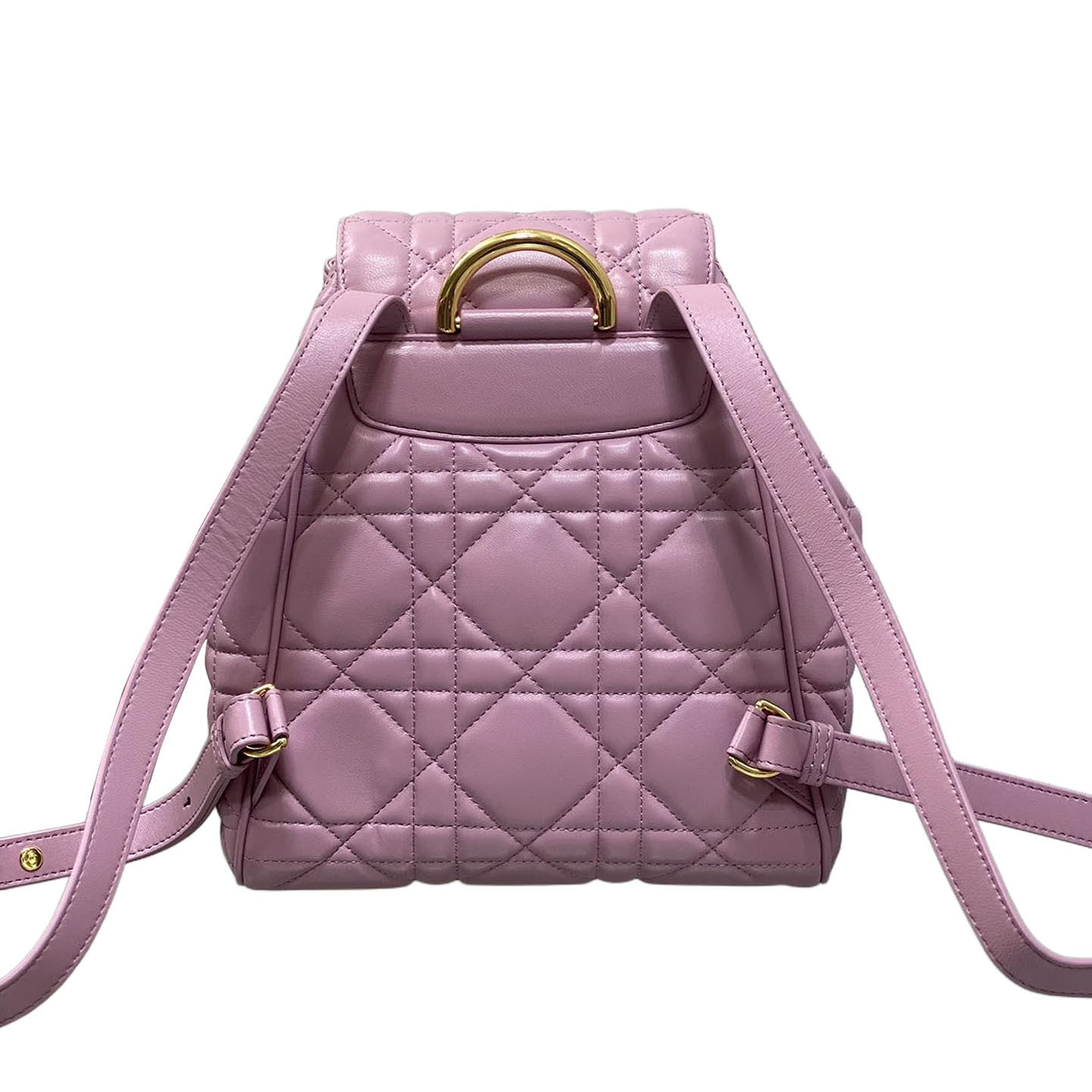 Dior Medium Dior Caro Backpack In Purple/Blue/Burgundy/Beige/White/Black Macrocannage Lambskin Gold Hardware - 图片 2