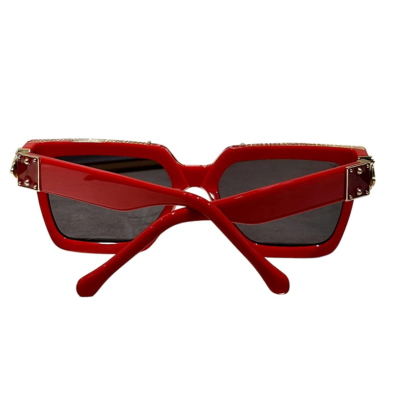 Louis Vuitton square frame glasses red/blue/pink/black/camouflage/tawny/yellow/brat check/black gold/black silver/all black/floral print color Size 58口19-140 - 图片 6