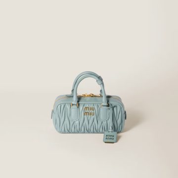 Miu Miu Arcadie matelassé Quilted Lambskin Leather Blue Top-Handle Bags
