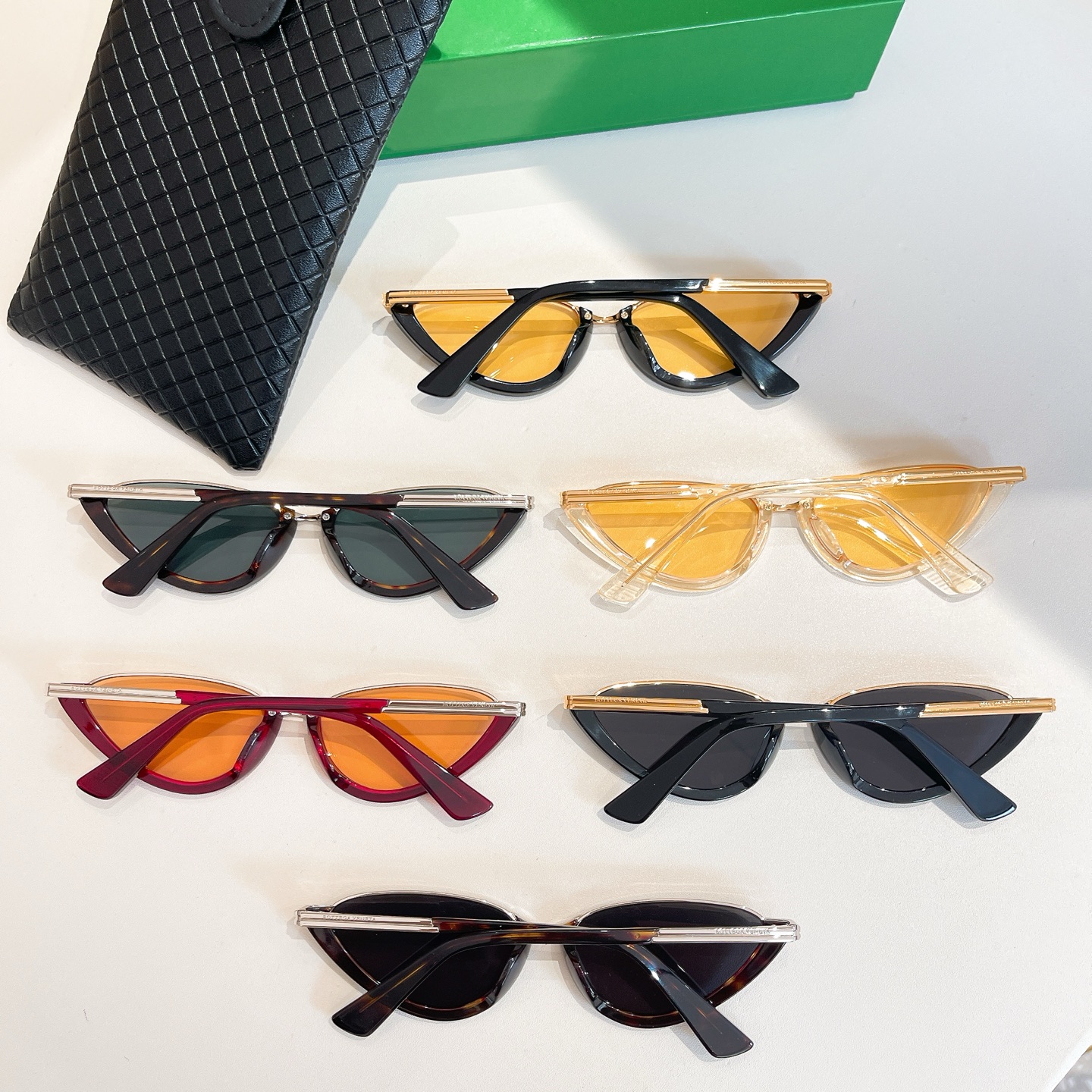 Bottega Veneta glasses grey leopard/black leopard/black gold/black yellow/yellow/red orange color Size 56口17-145 - 图片 9