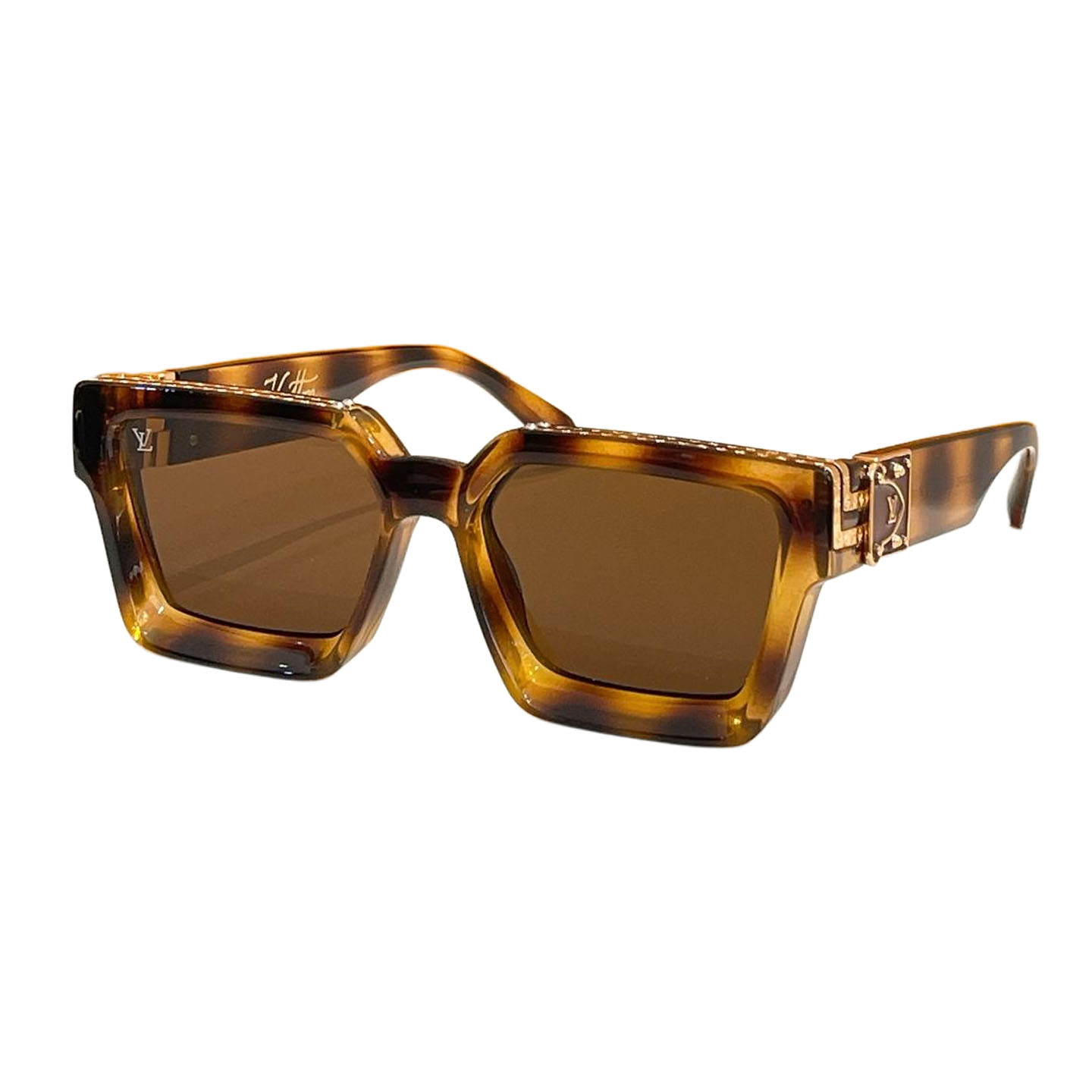 Louis Vuitton square frame glasses orange/green white/leopard blue/yellow/purple tawny/blue green/silver/sky blue/leopard blue/leopard brown/black orange/black gold/black color Size 51口20-140 - 图片 7