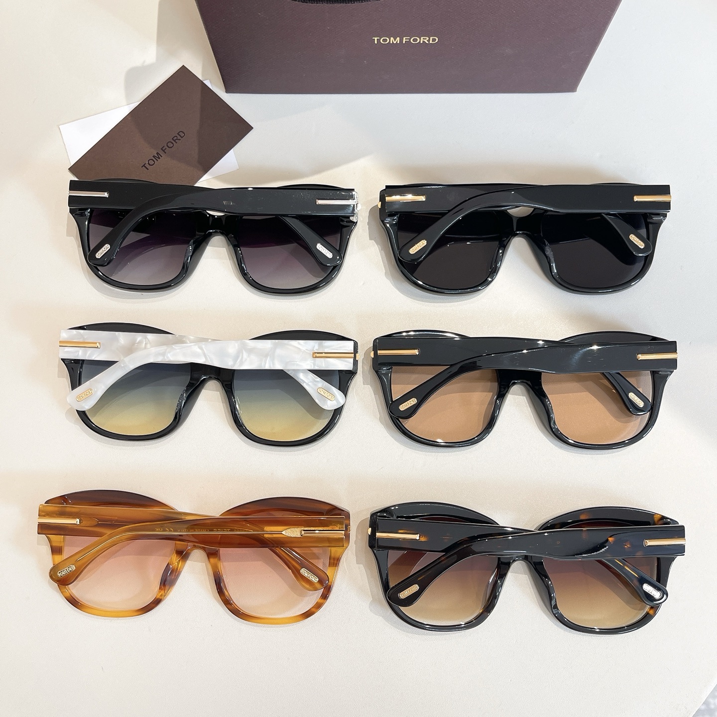 Tom Ford Butterfly glasses black gold/eggplant/apricot/black white/brown leopard/leopard apricot color Size 55口20-140 - 图片 9