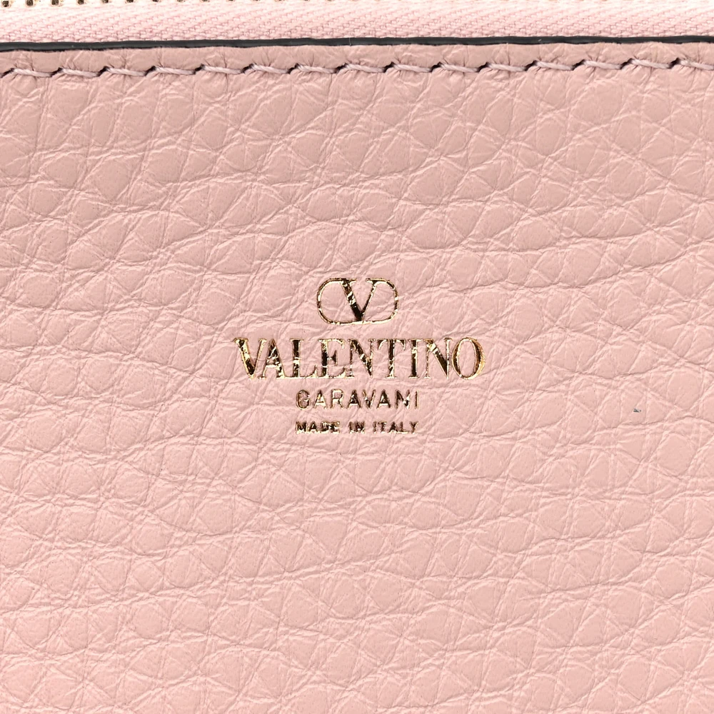Valentino Garavani Medium Rockstud Tote Black/Rose Quartz Grainy Calfskin Leather Gold Hardware - 图片 2