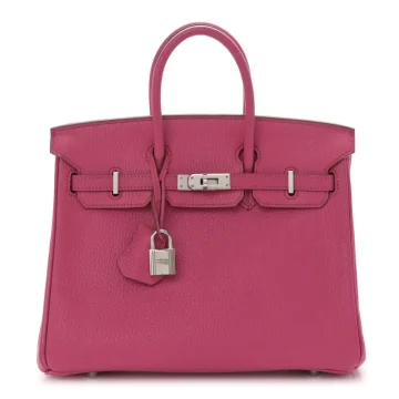 Hermès Birkin 25 Rose Shocking Chevre Mysore Leather Silver Hardware