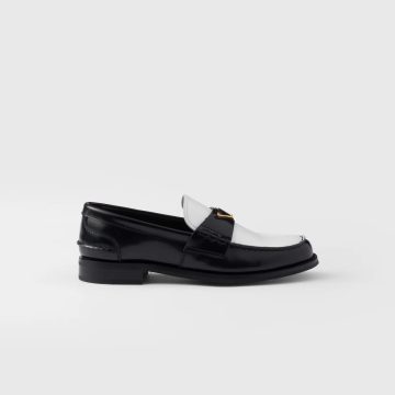 PRADA Two-tone shiny leather loafers