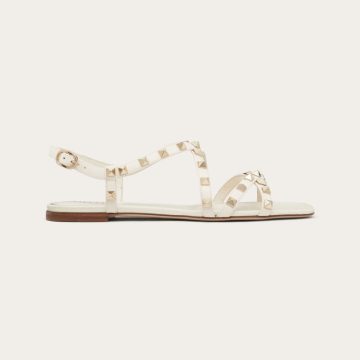 VALENTINO White calfskin sash sandals