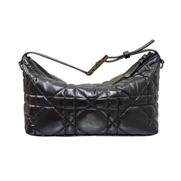 Dior Small D-Journey Bag in Black Macrocannage Lambskin Gold Hardware