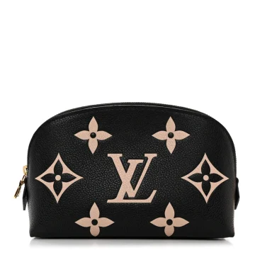 Louis Vuitton Cosmetic Pouch BB Black/Beige Giant Monogram Empreinte Leather