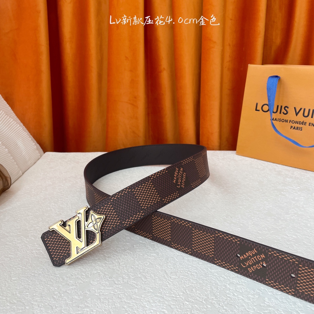 Louis Vuitton Men's Flower Buckle Reversible Belt In Black/Brown Calfskin And Damier Canvas With Gold/Silver Hardware 40mm - 图片 3
