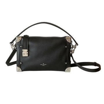 Louis Vuitton Side Trunk MM Black/Beige Calfskin Leather Gold/Silver/Black Hardware