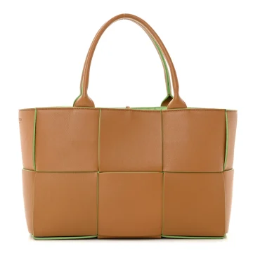 Bottega Veneta Small Intrecciato Arco Tote Carmel Pistachio Nappa Leather