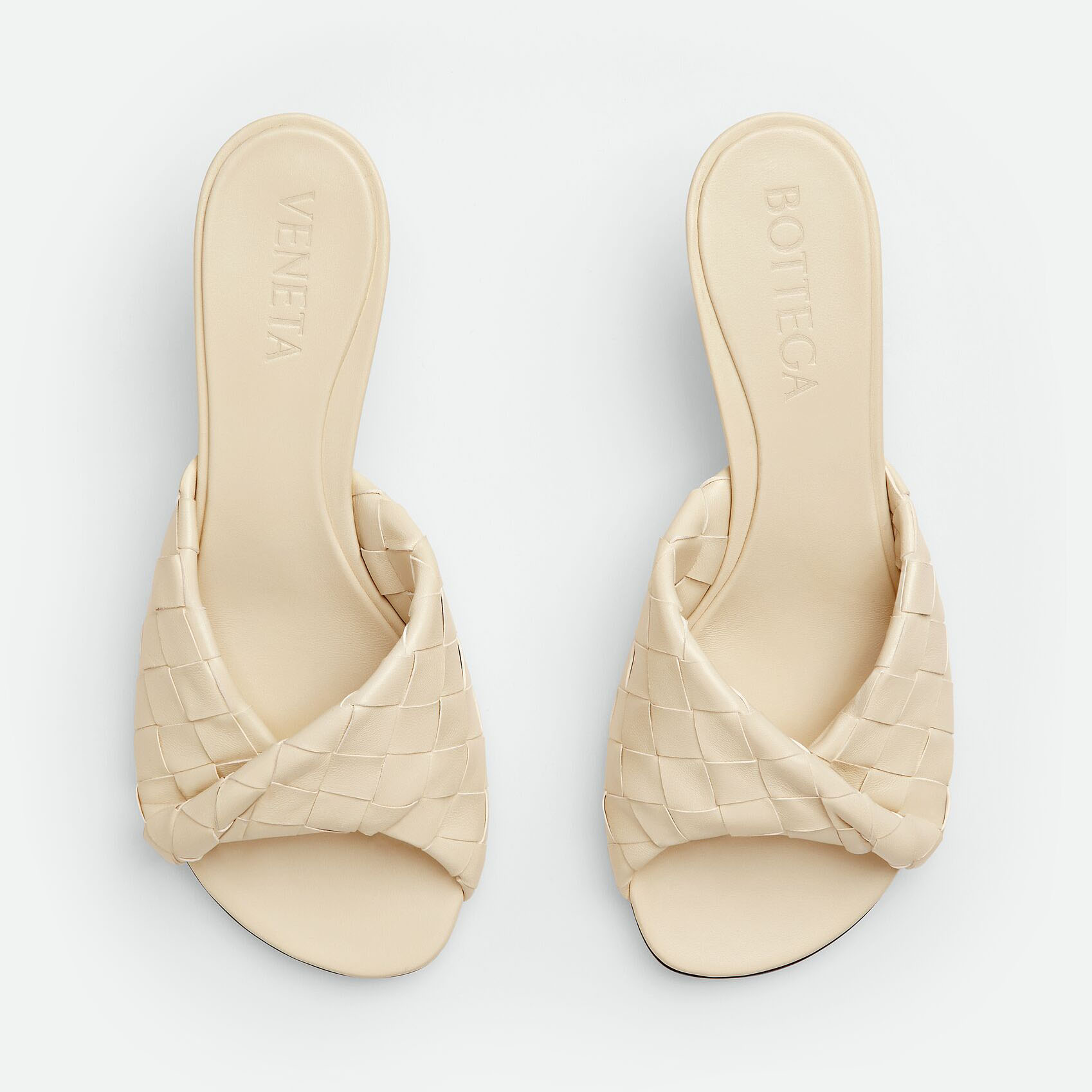 Bottega Veneta Blink Mule In Ivory Intrecciato Leather Kitten Heel Mule (Heel Height 4.5cm) - 图片 4