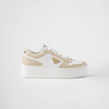 PRADA White and desert  leather sneakers