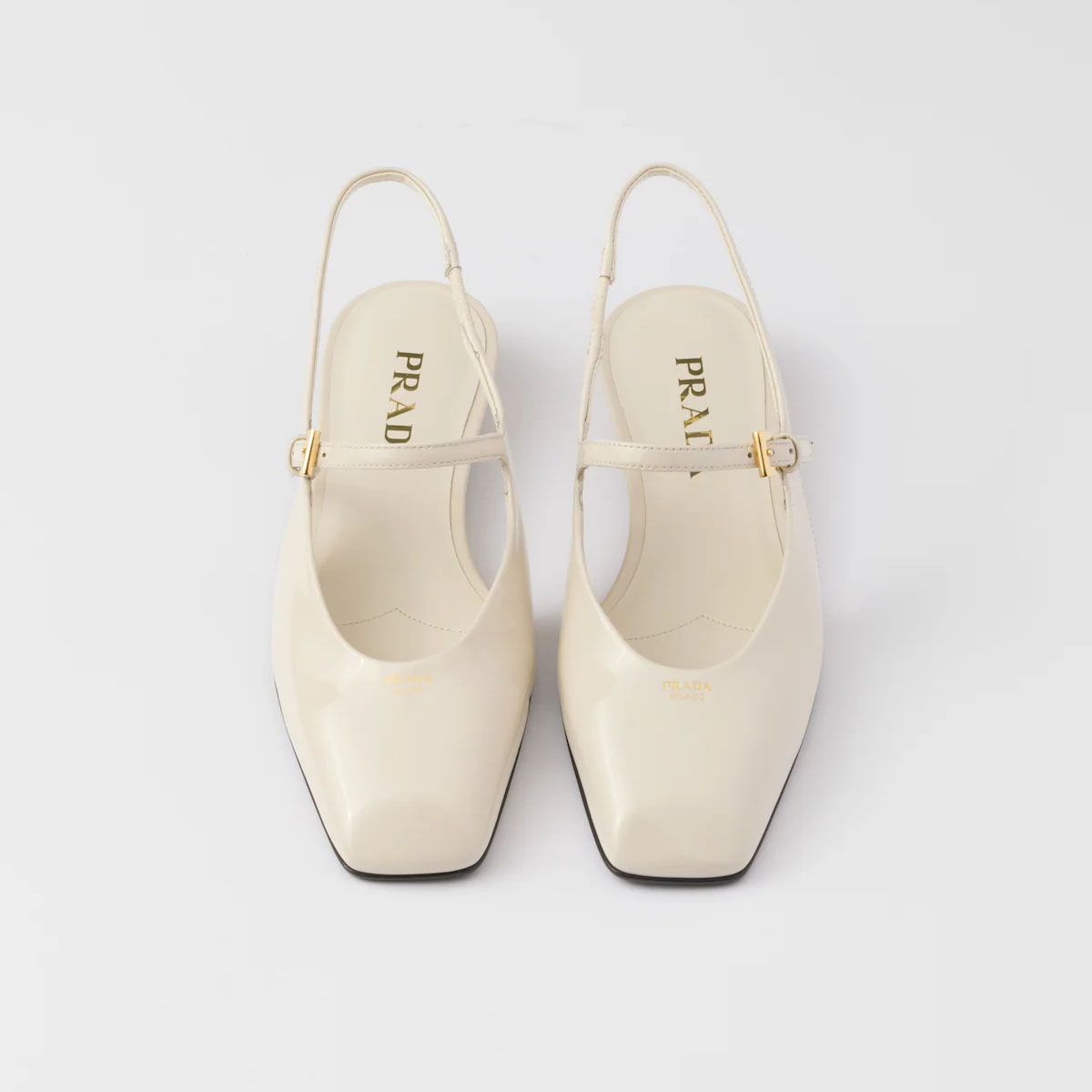 PRADA Patent paint leather Flat Shoes white Ballet Shoes - 图片 4