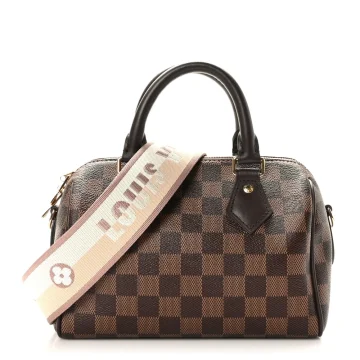 Louis Vuitton Speedy Bandouliere 20 Damier Ebene Canvas Brass Hardware