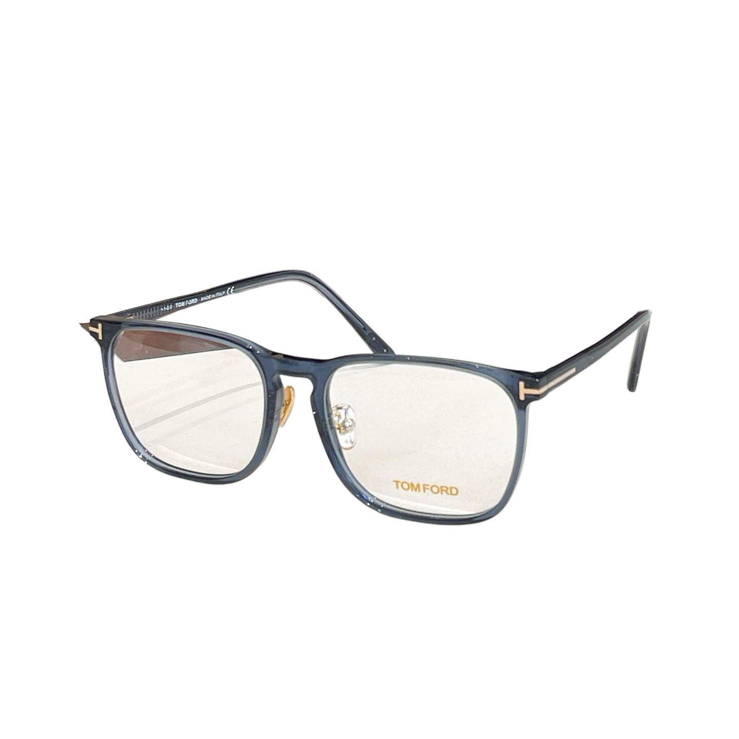 Tom Ford square frame glasses black gold/leopard/tawny/grey/blue/green color transparent lens Size 57口19-145 - 图片 6