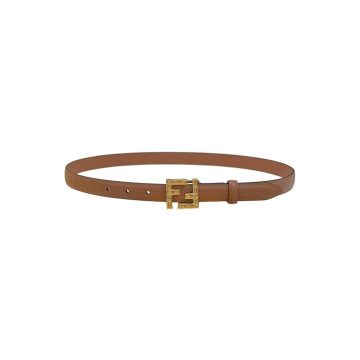 Fendi Women's FF Squared Buckle Belt In Black/Brown/Grey/Beige/White Calfskin With Gold Hardware 20mm