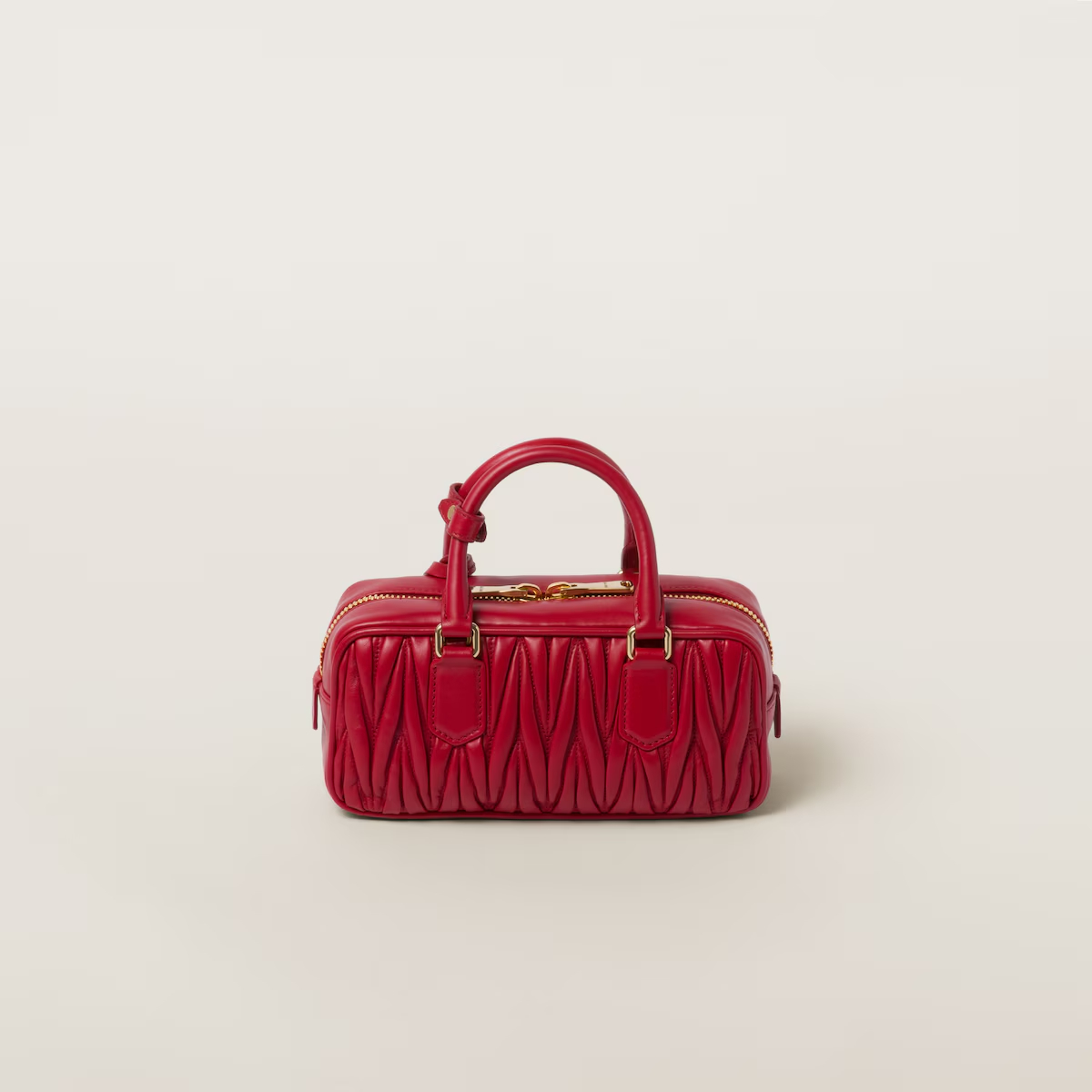 Miu Miu Arcadie matelassé Quilted Lambskin Leather Red Top-Handle Bags - 图片 2
