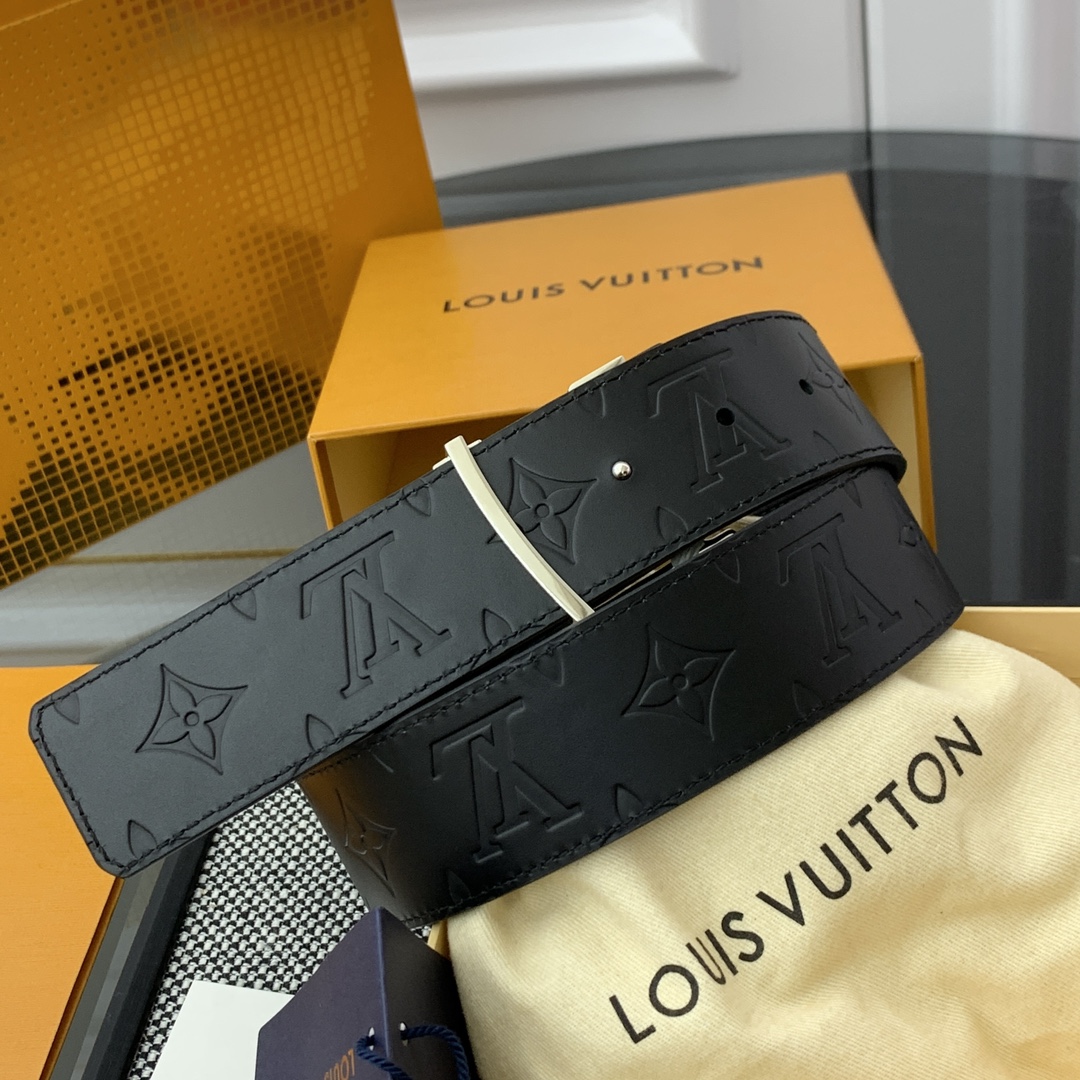 Louis Vuitton Men's Epi Reversible Belt In Black Calfskin With Silver/Black Hardware 40mm - 图片 7